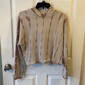 Small pale pink cropped hoodie